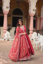 Load image into Gallery viewer, Heena Chinnon With Embroidery Work Anarkali | Shoppers Trend

