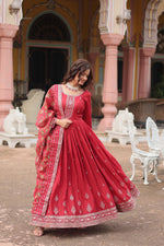 Load image into Gallery viewer, Heena Chinnon With Embroidery Work Anarkali | Shoppers Trend
