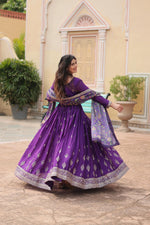 Load image into Gallery viewer, Heena Chinnon With Embroidery Work Anarkali | Shoppers Trend
