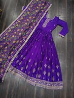 Load image into Gallery viewer, Heena Chinnon With Embroidery Work Anarkali | Shoppers Trend
