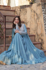 Load image into Gallery viewer, Jagu Star Georgette Anarkali | Shoppers Trend

