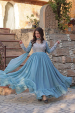 Load image into Gallery viewer, Jagu Star Georgette Anarkali | Shoppers Trend
