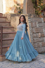 Load image into Gallery viewer, Jagu Star Georgette Anarkali | Shoppers Trend

