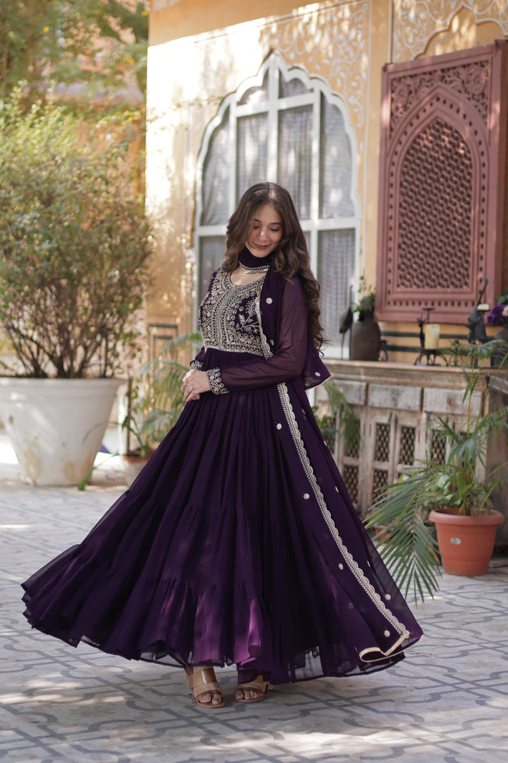 Enna Faux Blooming Georgette Anarkali | Shoppers Trend