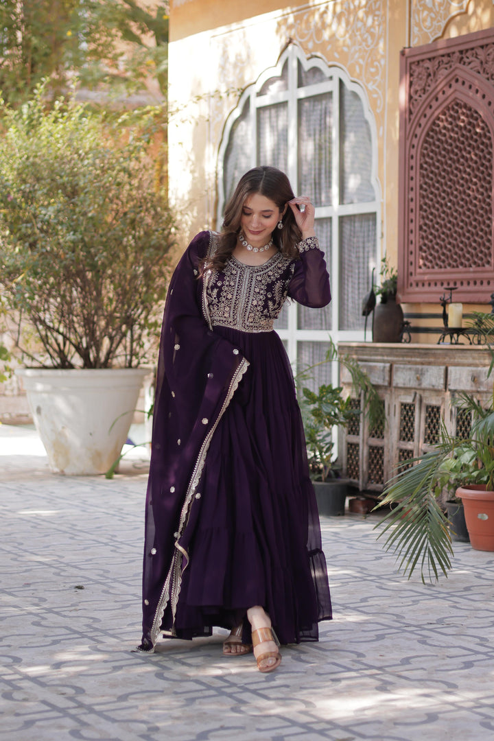 Enna Faux Blooming Georgette Anarkali | Shoppers Trend