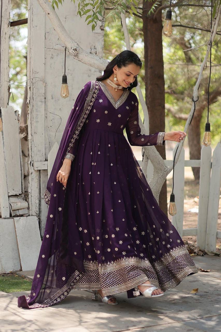 Kamal Faux Blooming Anarkali | Shoppers Trend