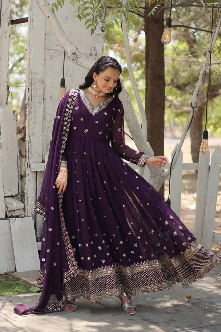 Kamal Faux Blooming Anarkali | Shoppers Trend