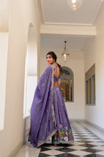 Load image into Gallery viewer, Laxmi Gold Crush Dhavani Set | Half-Saree | Sequins and Thread Embroidery | Shoppers Trend
