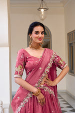 Load image into Gallery viewer, Laxmi Gold Crush Dhavani Set | Half-Saree | Sequins and Thread Embroidery | Shoppers Trend
