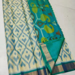 Load image into Gallery viewer, Krishana Ikkat Handloom Soft Silk Saree | Shoppers Trend
