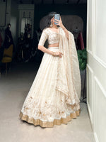 Load image into Gallery viewer, Neeta Silver Glossy Dhavani Set | Half-Saree | Langa Voni | Shoppers Trend
