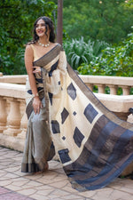 Load image into Gallery viewer, Kavya Kalamkari Tussar Silk Saree | Shoppers Trend
