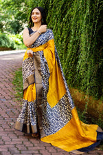 Load image into Gallery viewer, Kavya Kalamkari Tussar Silk Saree | Shoppers Trend
