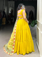 Load image into Gallery viewer, Shivay Georgette Yellow Dhavani Set | Langa Voni | Shoppers Trend
