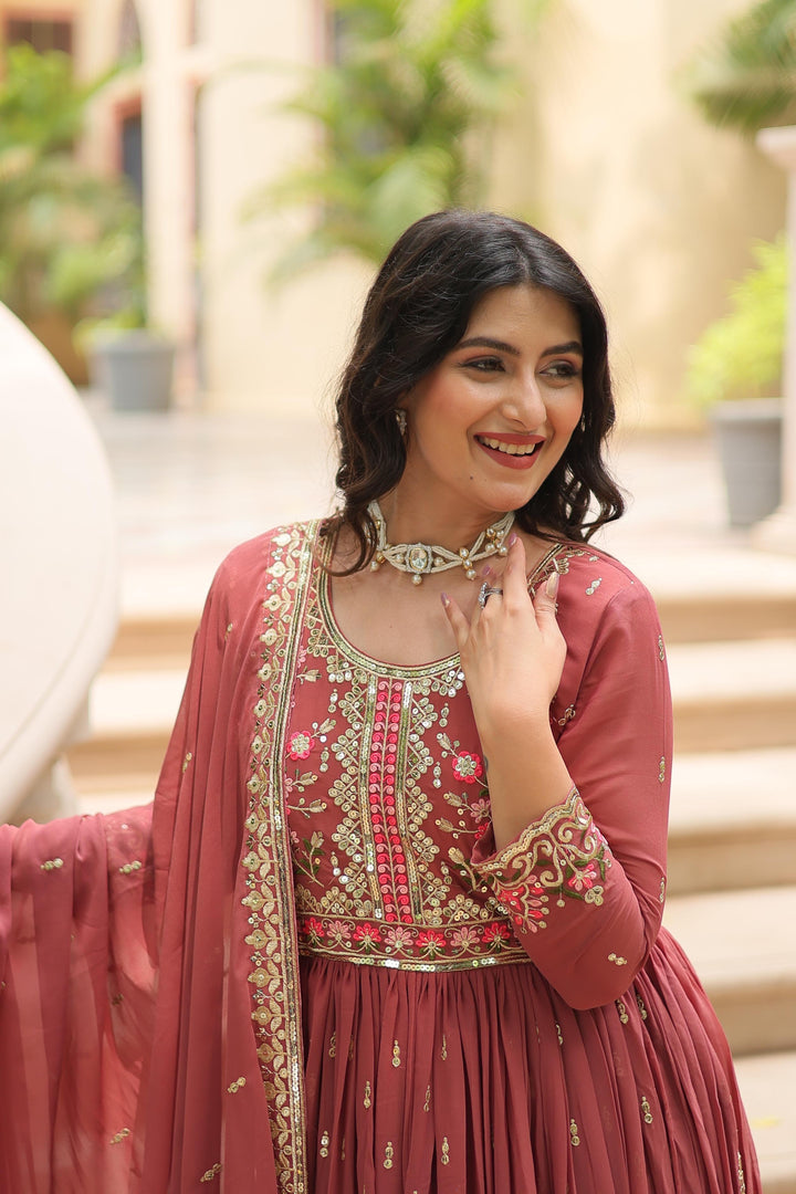 Geetha Faux Georgette Anarkali | Shoppers Trend