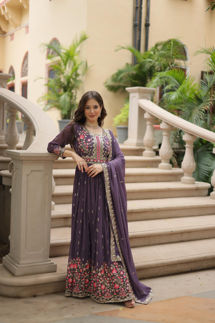 Geetha Faux Georgette Anarkali | Shoppers Trend