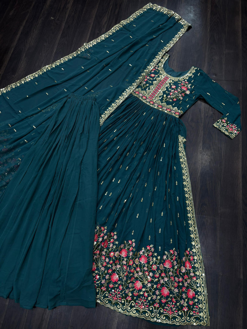 Geetha Faux Georgette Anarkali | Shoppers Trend