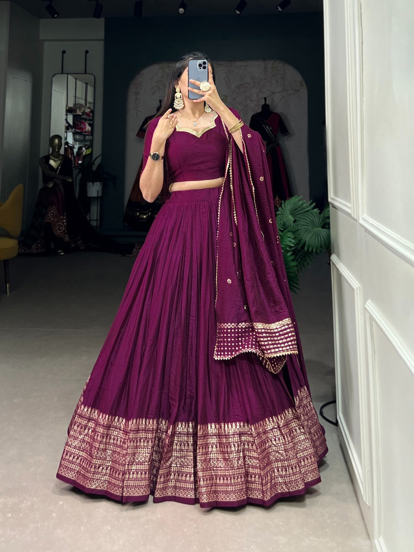 Mohini Pure Chanderi Dhavani / Langa Davani / Half Sarees | Shoppers Trend