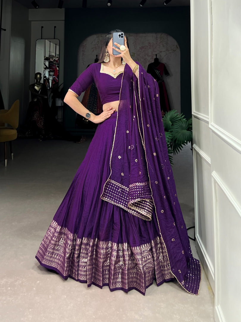 Mohini Pure Chanderi Dhavani / Langa Davani / Half Sarees | Shoppers Trend