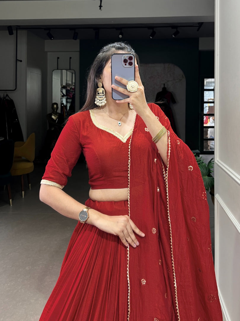 Mohini Pure Chanderi Dhavani / Langa Davani / Half Sarees | Shoppers Trend
