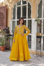 Load image into Gallery viewer, Meena Faux Blooming Georgette Anarkali | Shoppers Trend
