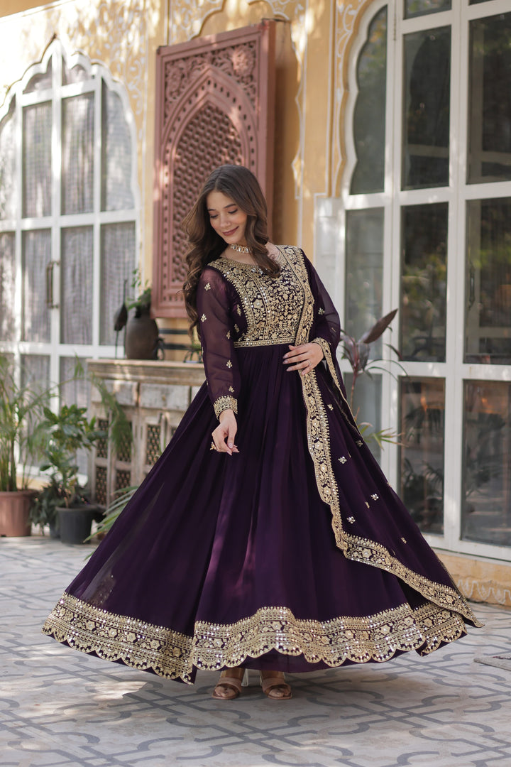 Megha Faux Blooming Anarkali | Shoppers Trend