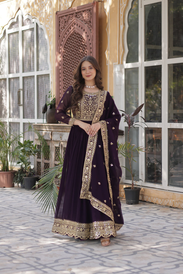 Megha Faux Blooming Anarkali | Shoppers Trend