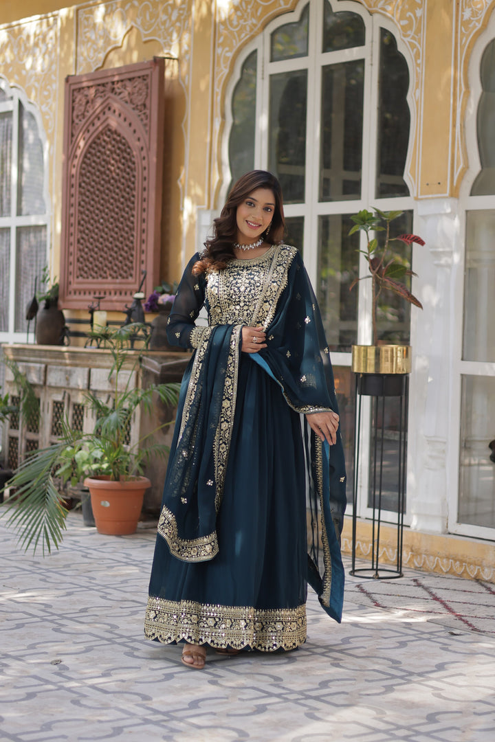 Megha Faux Blooming Anarkali | Shoppers Trend