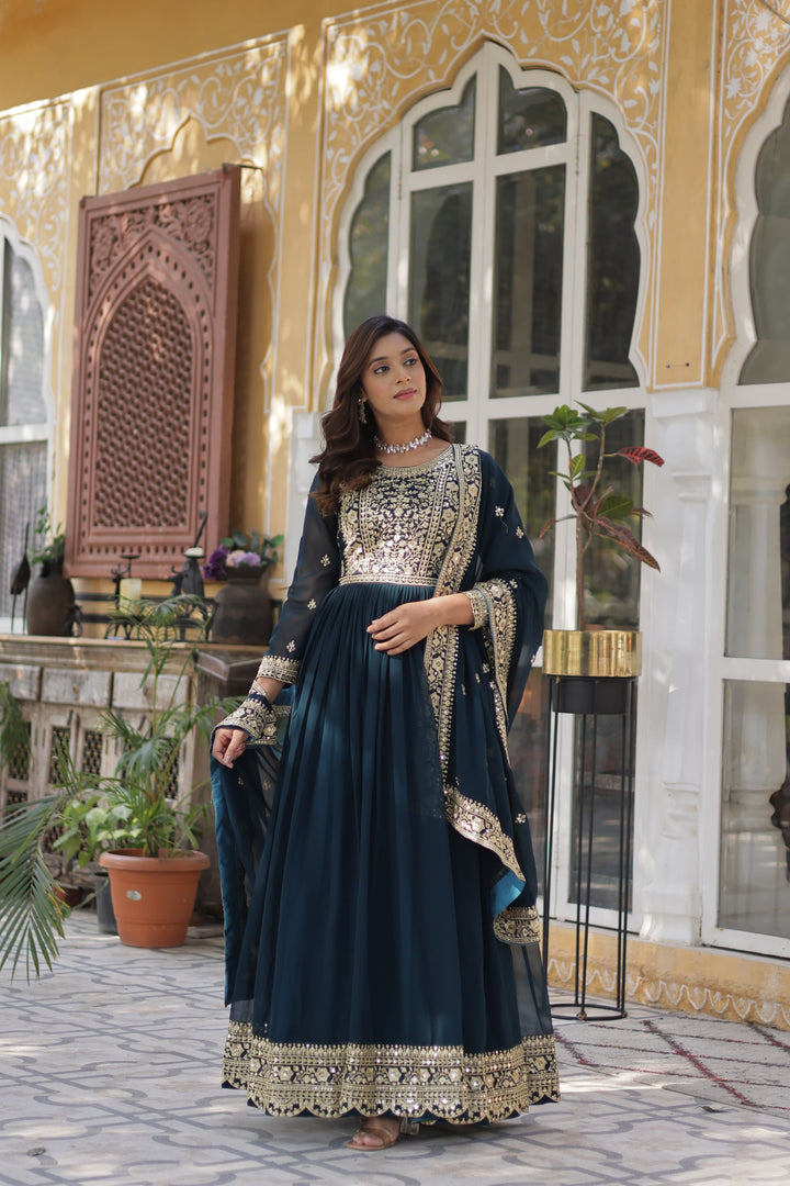 Megha Faux Blooming Anarkali | Shoppers Trend