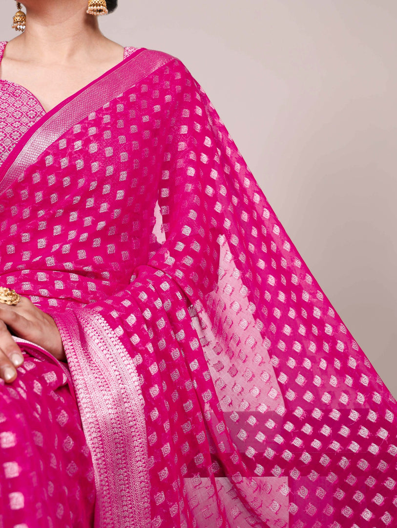 Krinika Nylon Georgette Saree | Shoppers Trend