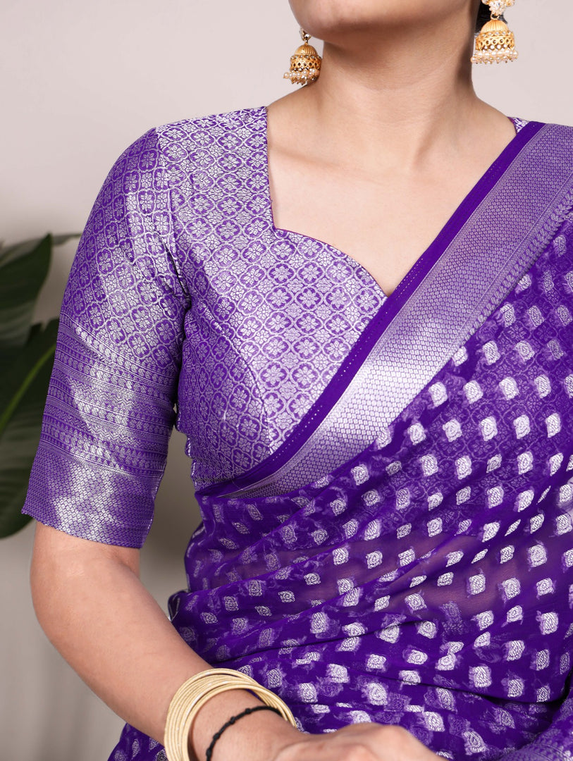 Krinika Nylon Georgette Saree | Shoppers Trend