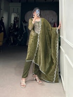 Load image into Gallery viewer, Namrata Gold Crush Green Kurti With Sequins and Thread Embroidery Work | Shoppers Trend
