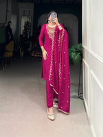 Load image into Gallery viewer, Dixita Organza Rani Pink Kurti | Shoppers Trend
