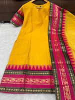 Load image into Gallery viewer, Teena Cotton Silk Yellow Kurti With Jacquard Work | Shoppers Trend
