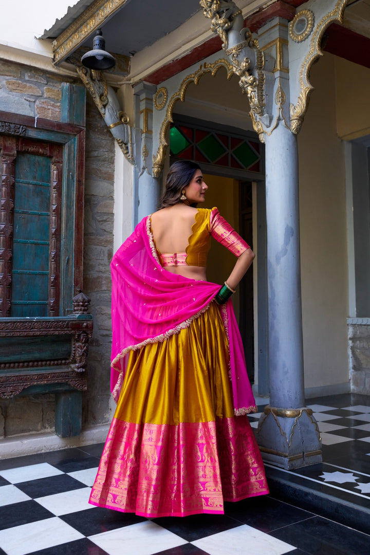 Khushbu Narayan Pattu Dhavani Set / Langa Davani / Half Sarees | Shoppers Trend