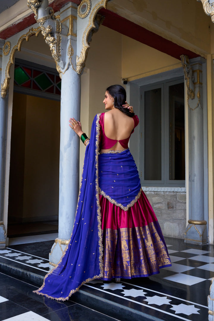 Khushbu Narayan Pattu Dhavani Set / Langa Davani / Half Sarees | Shoppers Trend