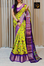 Parrot With Purple Border Fully Zari Weaving Work Dola Silk Sarees With Price and Online Shopping Price Under 1000 . Crafted from premium Dola silk, known for its soft and glossy finish, this saree offers unmatched comfort and elegance.