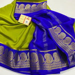 Load image into Gallery viewer, Sapana Semi-Mysore Silk Saree, a quintessential addition to any sophisticated wardrobe. This meticulously crafted 6.3-meter saree showcases the exceptional qualities of Semi-Mysore Silk—renowned for its lustrous finish, lightweight feel, and remarkable durability. The saree features exquisite zari weaving.
