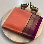 Load image into Gallery viewer, Pure Mysore Silk Saree From Best Saree Manufacturer of Surat , India. Peach color Mysore Silk Saree Is Tradition Of All Over India But Mostly In South India State Like Andhra Pradesh , Tamilnadu ,Telangana ,kerala , Golden Silk , Saree Under 999 RS , Best Design For Silk Lovers 
Timeless Laxury , Mysore Silk Saree Online Best Price Rate
