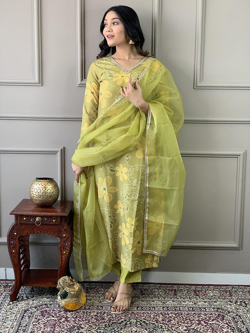 Perrot Heavy Muslin Silk Kurti With Price and Best Selling For Wedding Wear Collection Price Under 2000 . Upgrade your ethnic style with this Heavy Muslin Silk Kurti Set. Featuring intricate embroidery, soft fabric, and a matching dupatta and pant, it's perfect for festive or casual wear . 