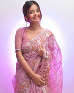 Load image into Gallery viewer, Bina Heavy Organza Silk Saree | Shoppers Trend
