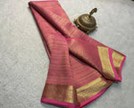 Load image into Gallery viewer, Pink Or Dark Pink Pure Mysore Silk Saree With Price and Online Shopping best Wedding Wear price Under 1500 . this Fabric Pure Brocade Mysore Silk Sarees. Featuring Gold Zari Weaving Fully Sarees , blouse, and an, it&#39;s perfect for weddings and festive celebrations... Traditional Look For 2024-25 , 2025-26 . 

