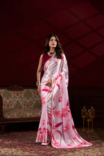Load image into Gallery viewer, Pink Color Or Light Pink Satin Silk Saree In For Weddings Prices and Online Shopping Price Under 1499,  An Best Popular Product In Satin Silk Saree Price Under 1500 . 

