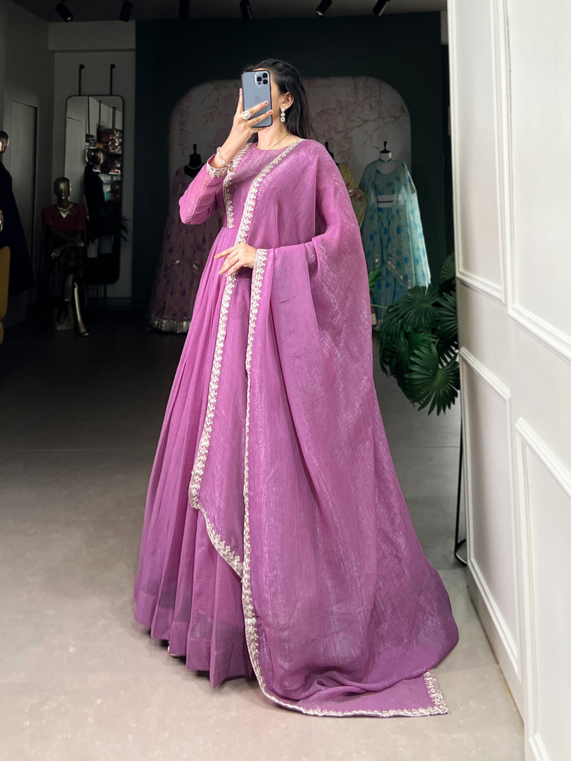 Isha Silver Glory (Crunchy) Anarkali | Shoppers Trend