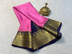Load image into Gallery viewer, Pink Color Pure Mysore Silk Saree From Best Saree Manufacturer of Surat ,  India. Pongal Special Saree .Mysore Silk Saree Is Tradition Of All Over India But Mostly In South India State Like Andhra Pradesh , Tamilnadu ,Telangana ,kerala , Golden Silk , Saree Under 999 RS , Best Design For Silk Lovers ...
