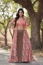 Load image into Gallery viewer, Manali Faux Georgette With Flower Printed Designer Dress | Shoppers Trend
