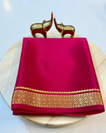 Load image into Gallery viewer, Pink Rani semi mysore silk sarees with price and this saree crafted most authentic and most beautiful saree and best product .this fabric semi mysore silk saree under 1000 . 
