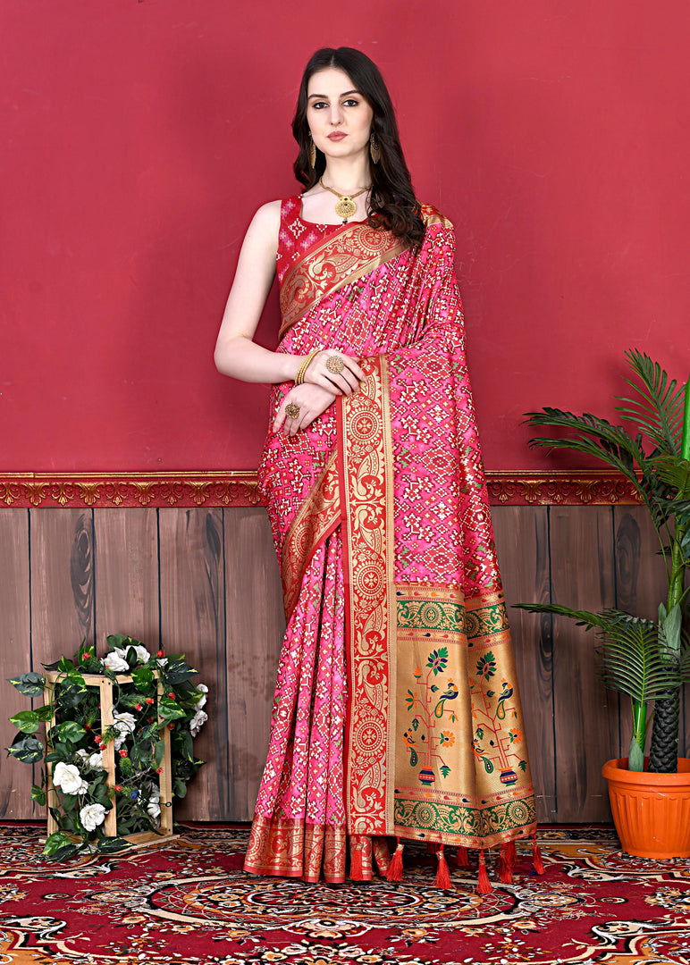 Harshita Soft Patola Silk Saree | Shoppers Trend