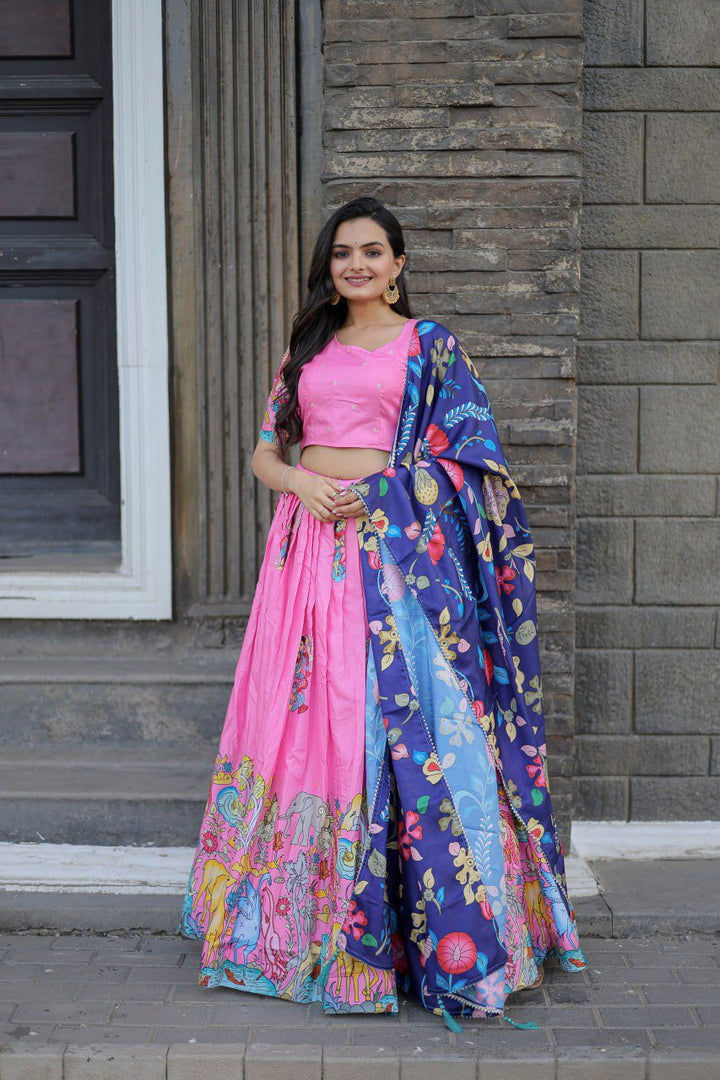 Vaishali  Dola Silk Dhavani Set | Langa Voni | Shoppers Trend