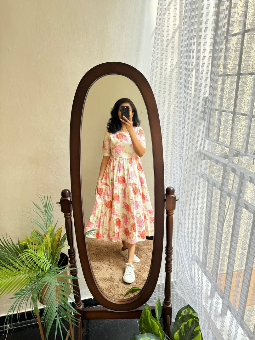 Pink With White Soft Muslin Pink Color Dress With Price and Best Online Shopping Price Under 1000 . Step out in style with this Soft Muslin  Flower Printed Dress. Crafted with lightweight, breathable fabric and a flattering, it’s ideal for casual and festive Any occasions Or Celebration Look 2025-26 .